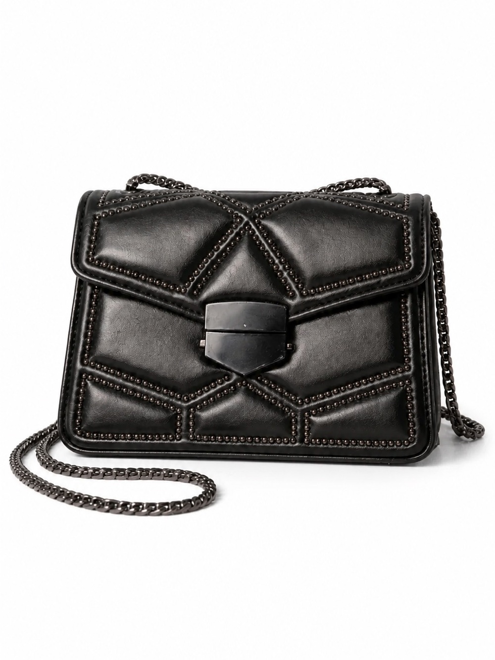 Black Studded, Crossbody Bag